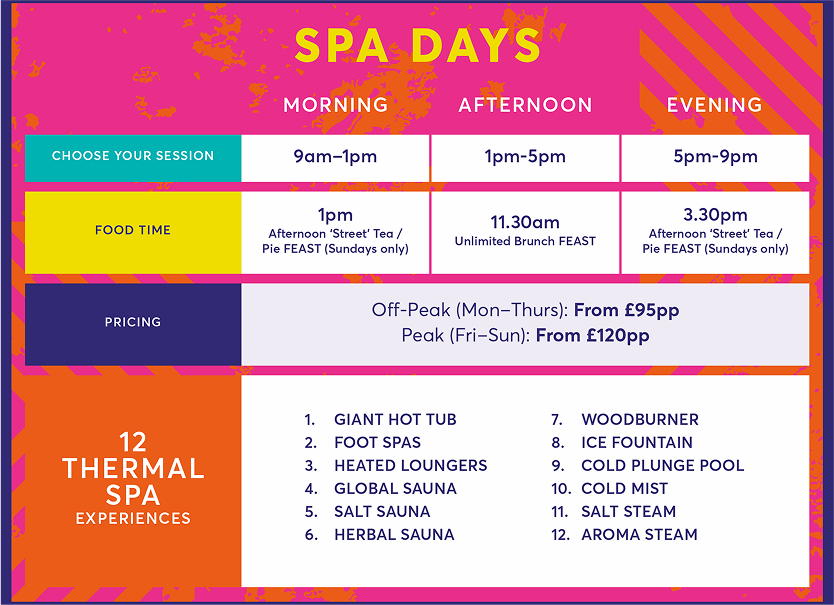 Spa Days Timetable